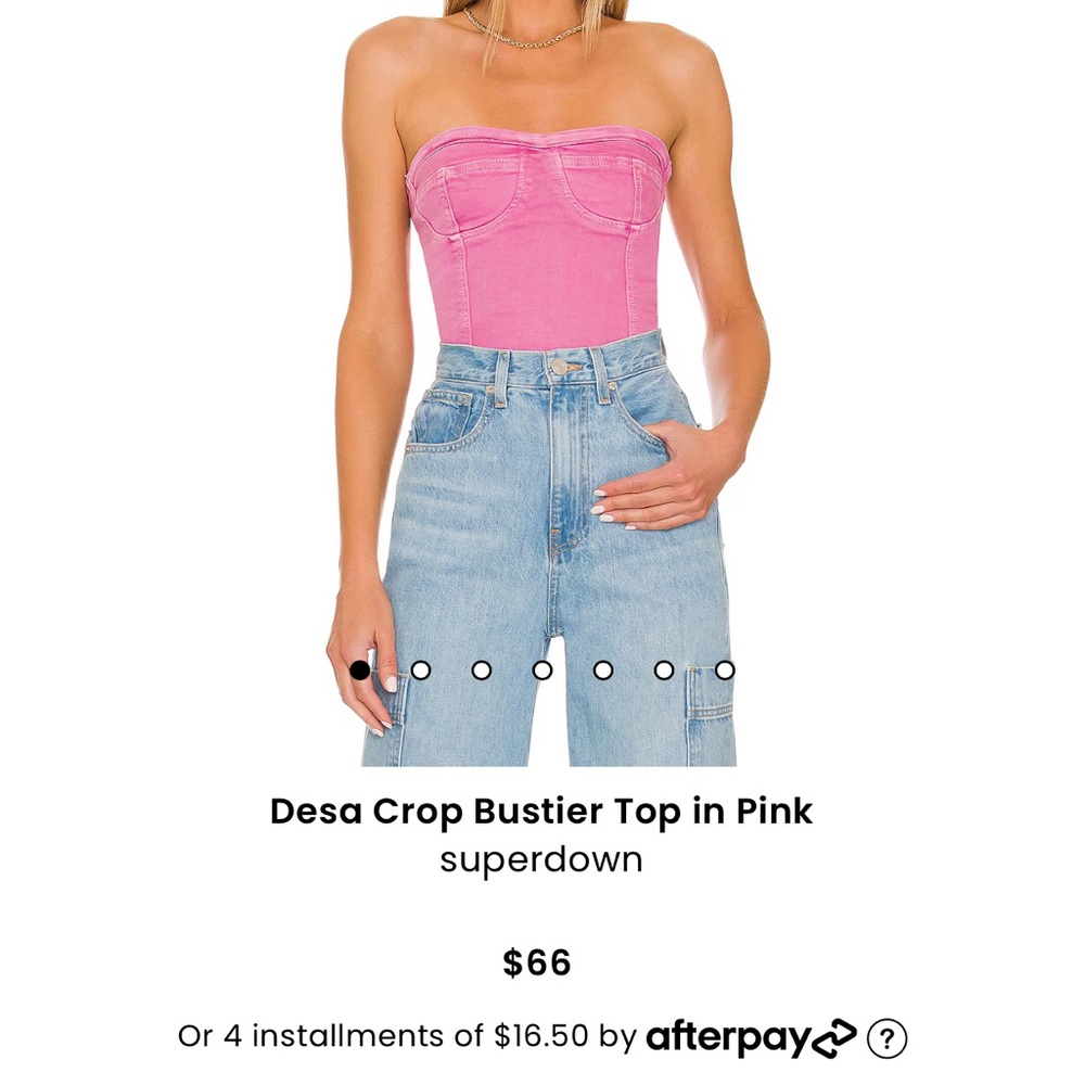 Superdown Desa Crop Bustier Top in Pink